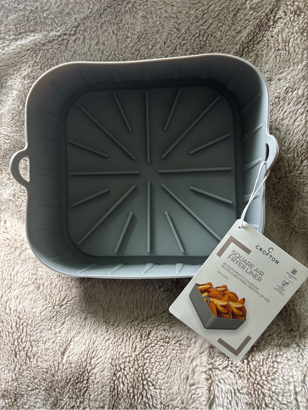 Croton Gray Square Silicone Air Fryer Liner